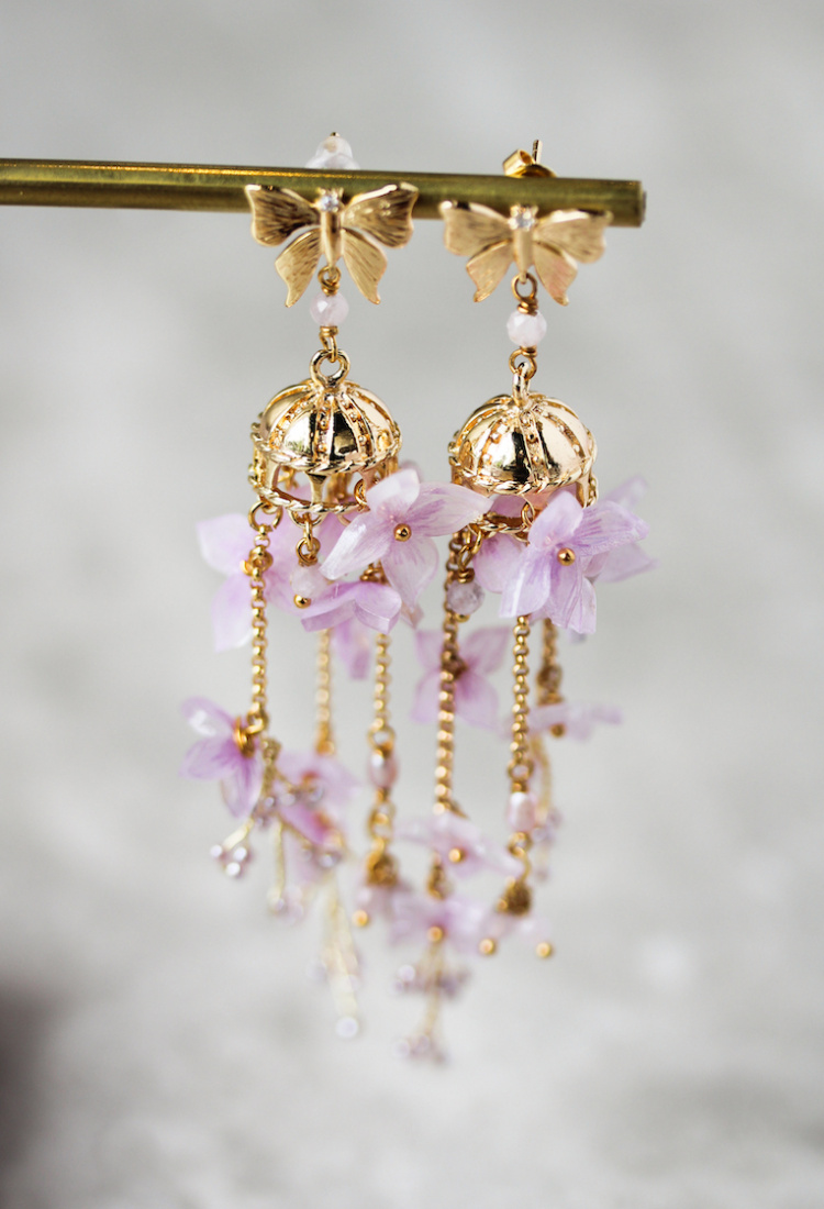 Angelica Purple Statement Earrings 2