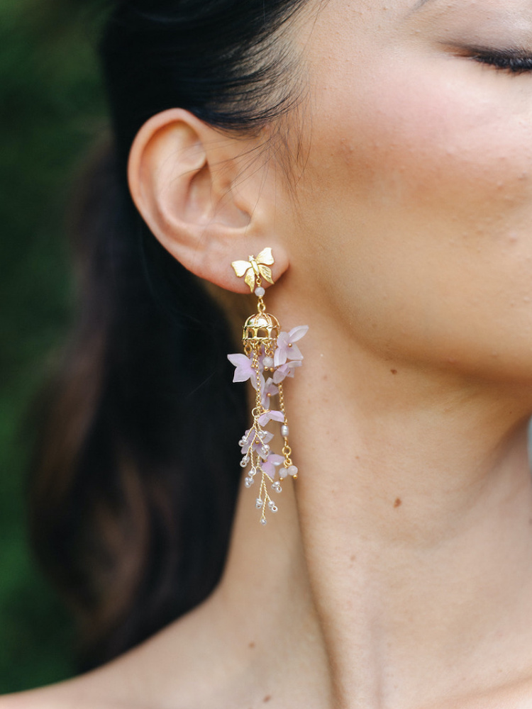 Angelica Purple Statement Earrings 4