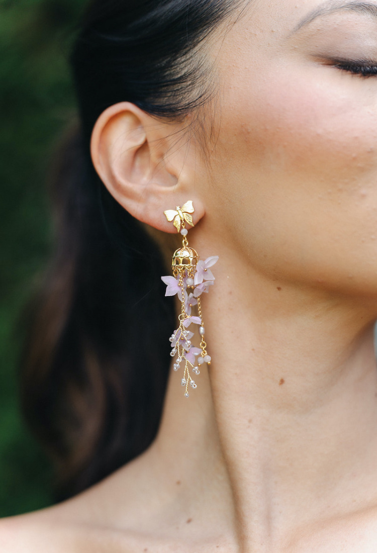 Angelica Purple Statement Earrings 4