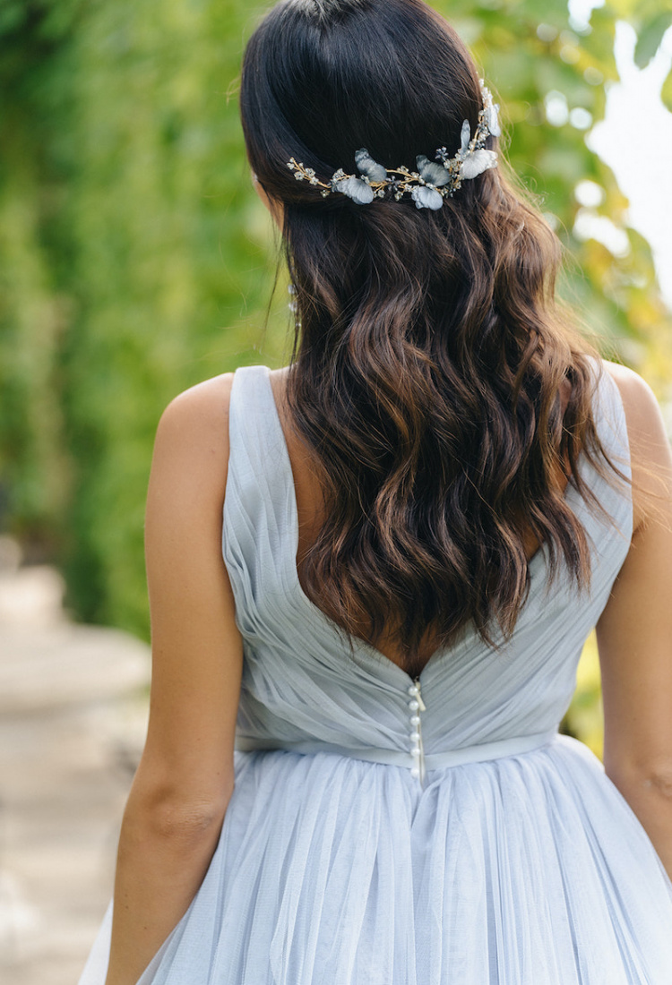 ARABELLA blue bridal headpiece 1