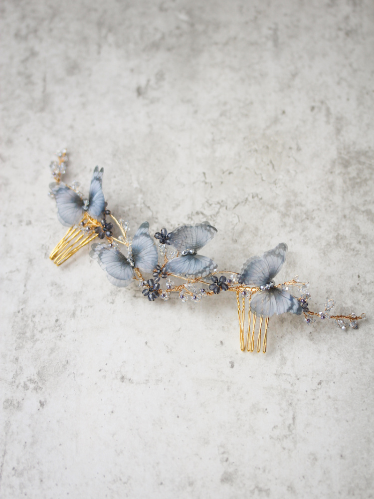 Arabella Blue Bridal Headpiece 8