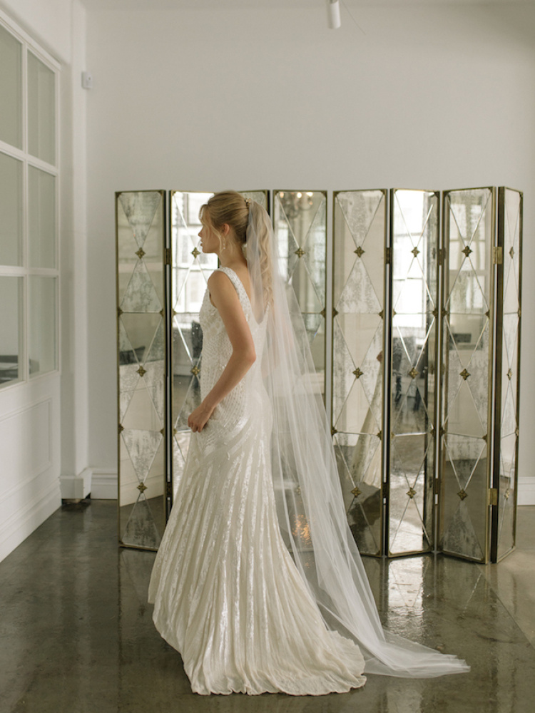 Audrey Chapel Veil For Wedding Ponytails 3