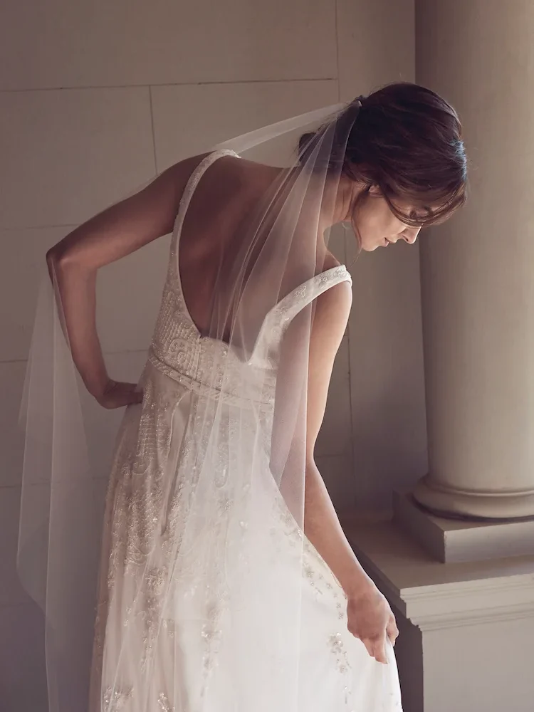 Audrey Minimalist Chapel Wedding Veil 1