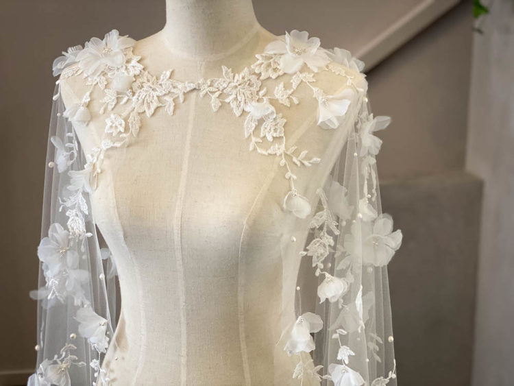 Fit For A Queen | A Floral Lace Wedding Cape For Alex 5