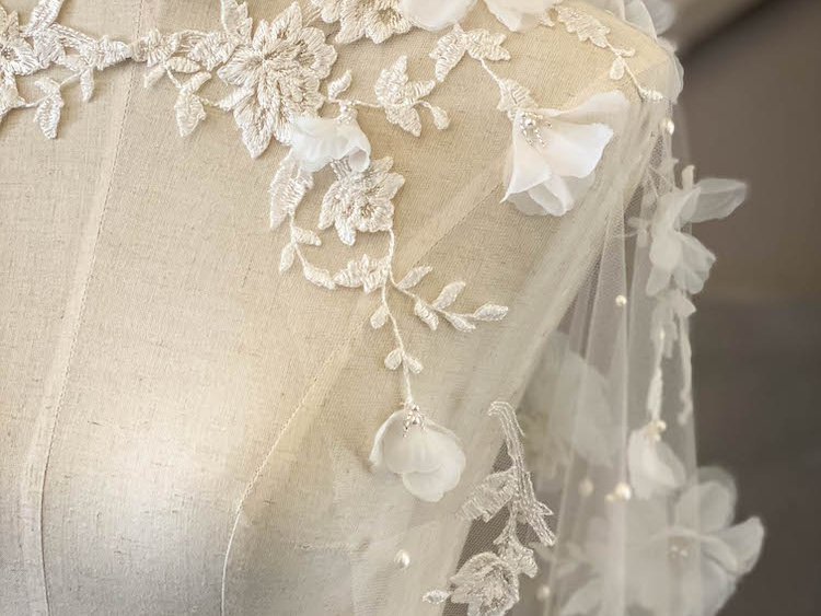Fit For A Queen | A Floral Lace Wedding Cape For Alex 7