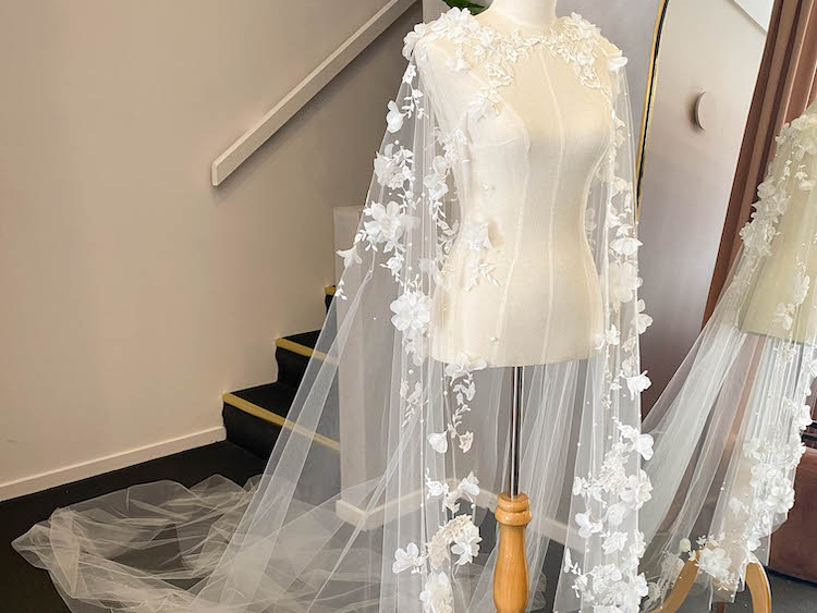 Fit For A Queen | A Floral Lace Wedding Cape For Alex 9