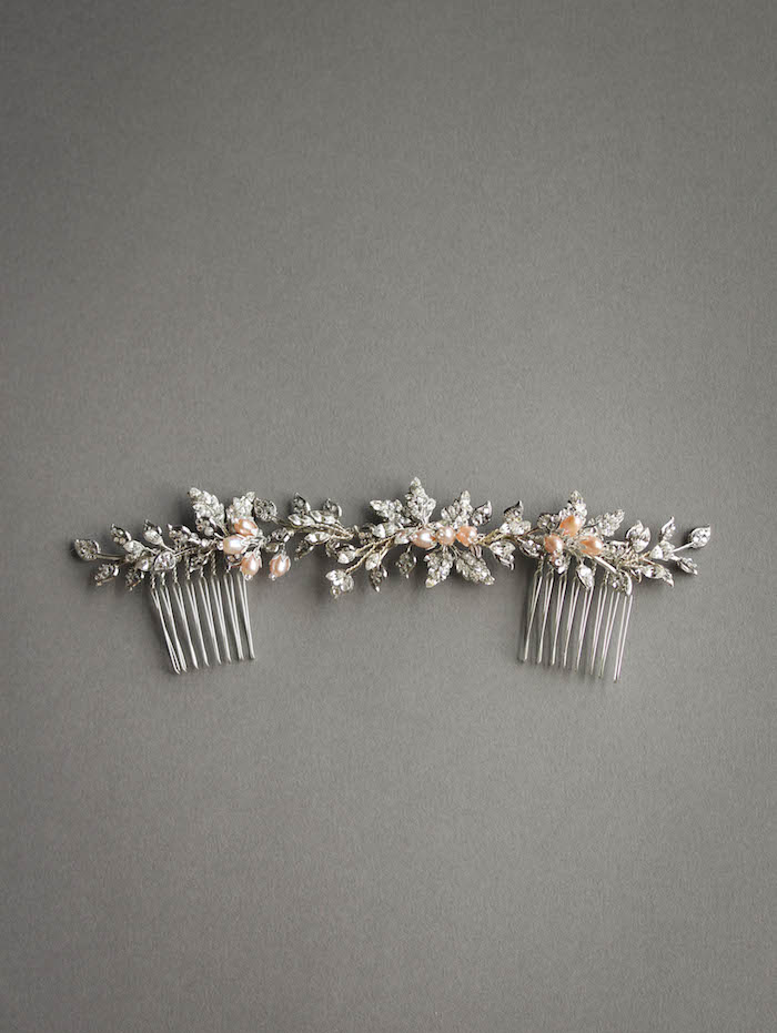 Bespoke For Brenda Silver And Blush Wedding Headpiece 1