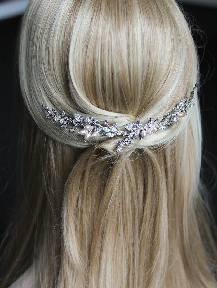 Bespoke For Brenda Silver And Blush Wedding Headpiece Tania Maras