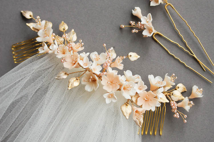 Bespoke For Tristan Cherry Blossom Floral Wedding Headpiece And Hair Pin Set 2