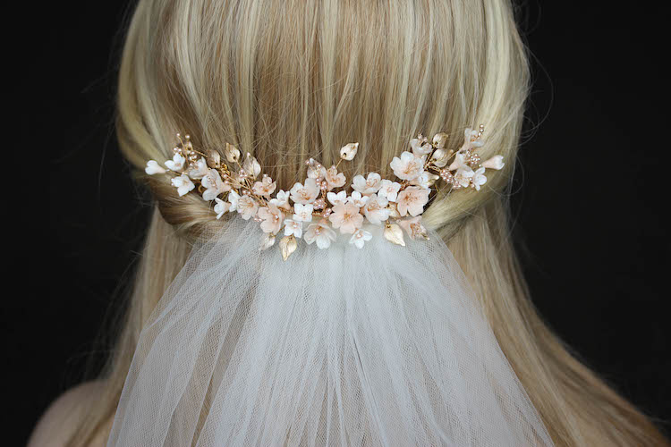 Bespoke For Tristan Cherry Blossom Floral Wedding Headpiece And Hair Pin Set 6