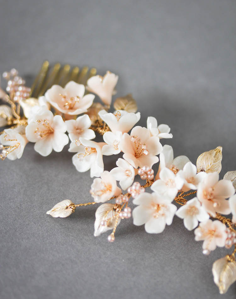 Bespoke For Tristan Cherry Blossom Floral Wedding Headpiece And Hair Pin Set 9