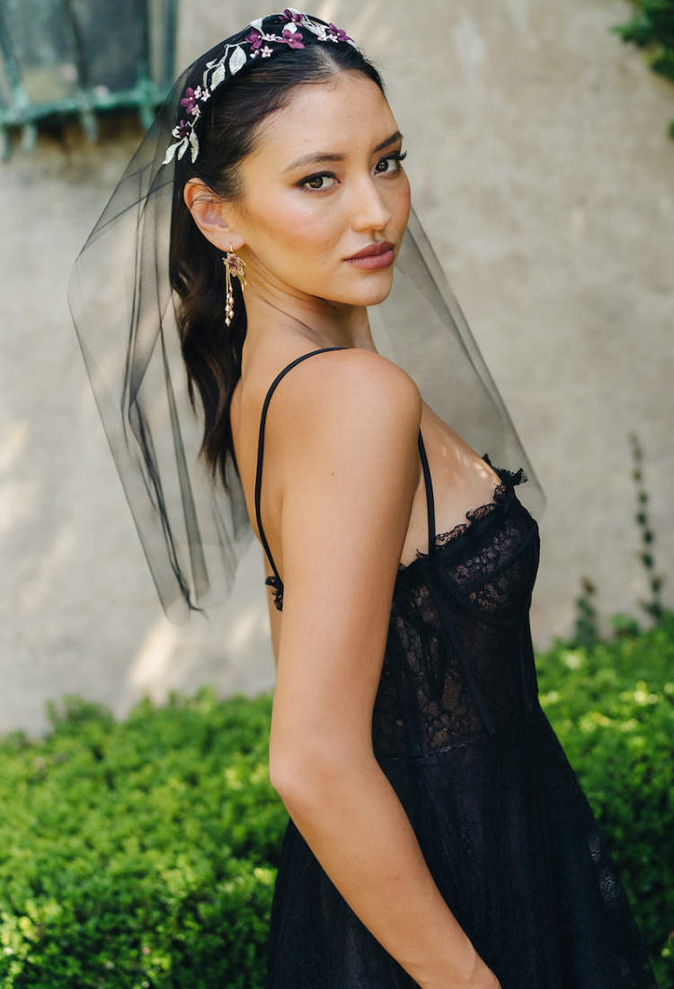 Bettina Short Black Veil 5