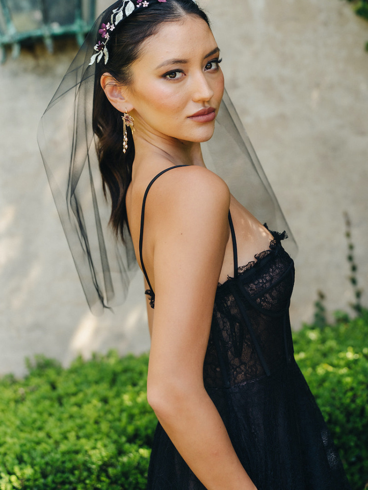Bettina Short Black Veil 5
