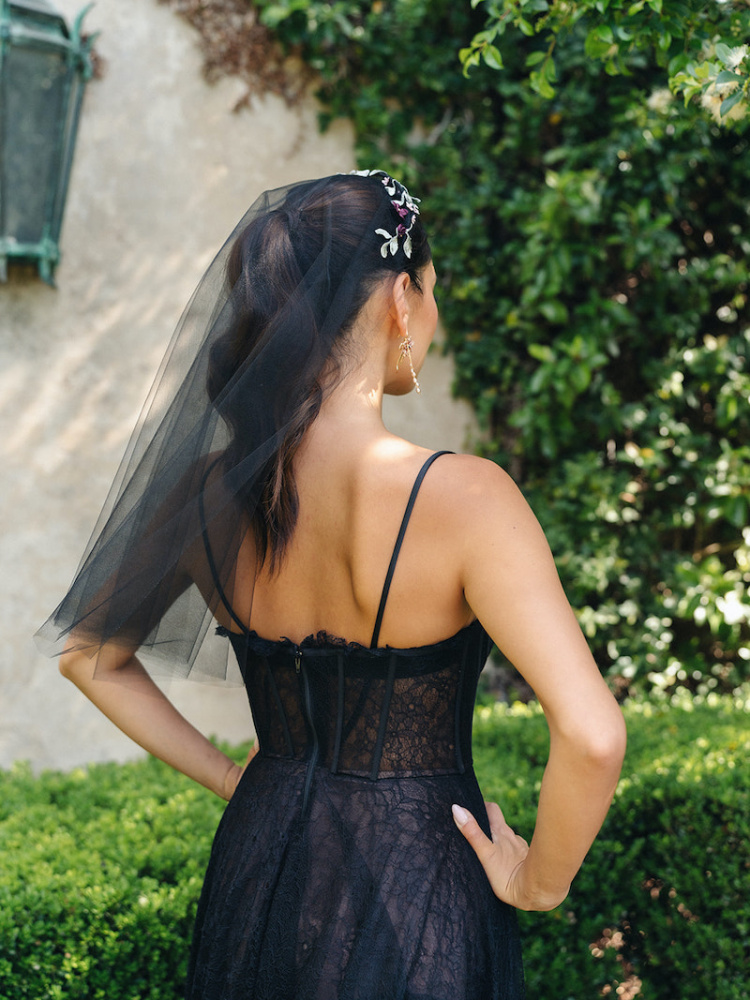 Bettina Short Black Veil 7