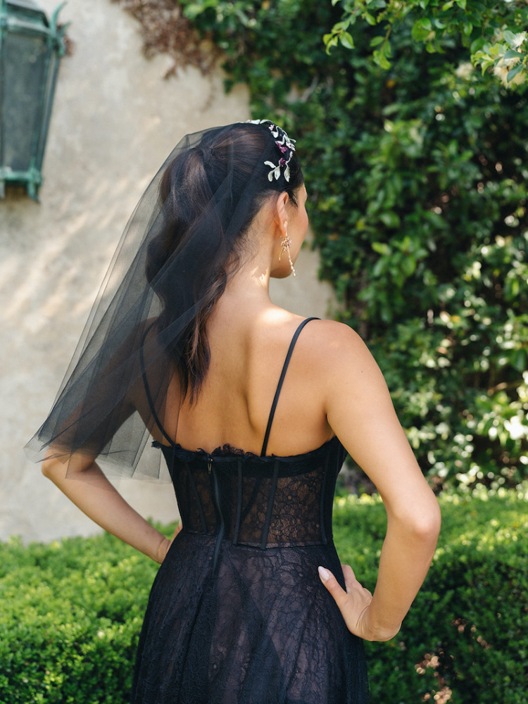Bettina Short Black Veil 7