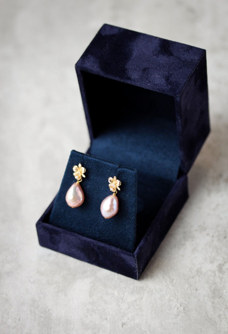 Bianca Mauve Pearl Earrings 7