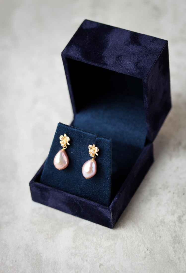 Bianca Mauve Pearl Earrings 7