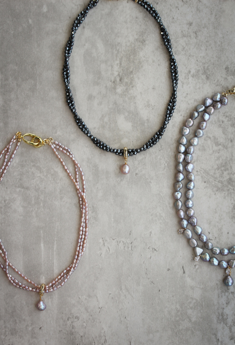 Biscotti Mauve Pearl Necklace 4