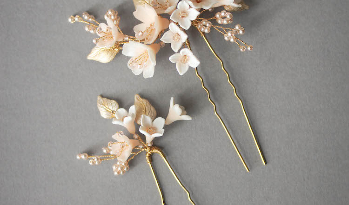 Bespoke For Cameron Cherry Blossom Hair Pins For Cameron 1