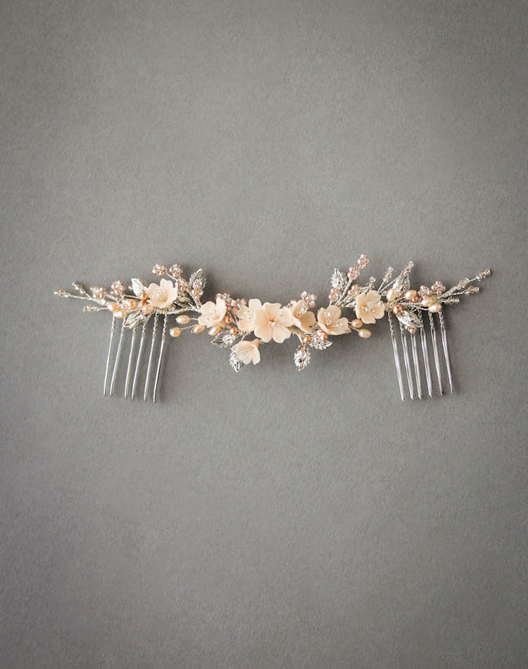 Bespoke For Jessica Silver Blush Bridal Hair Vine 1