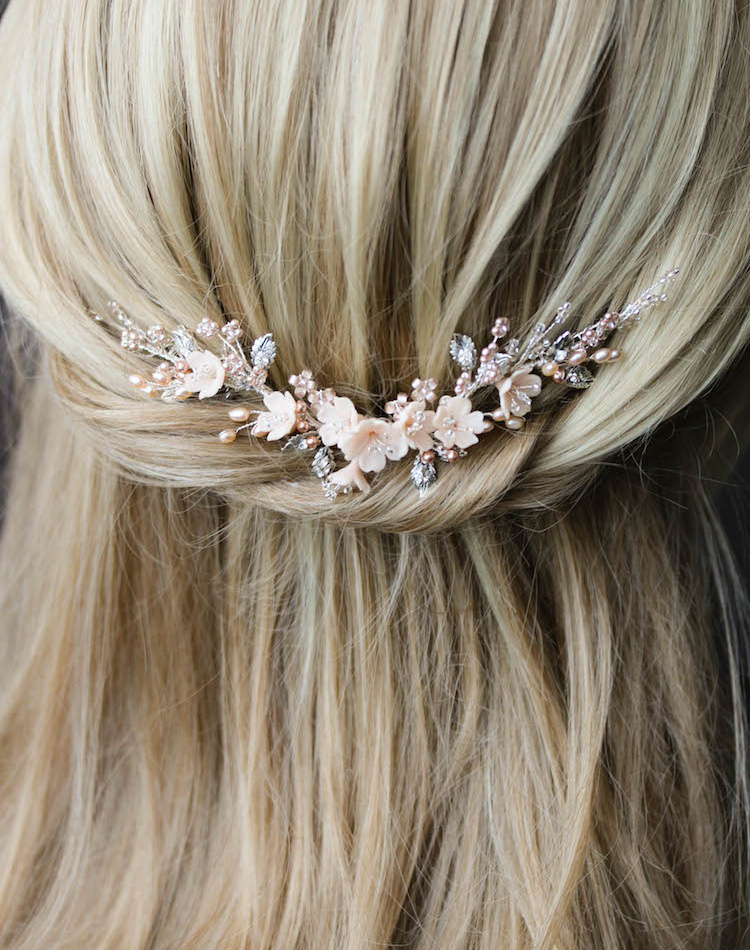 Bespoke For Jessica Silver Blush Bridal Hair Vine 2