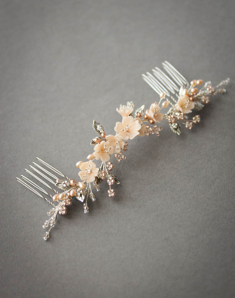 Bespoke For Jessica Silver Blush Bridal Hair Vine 7