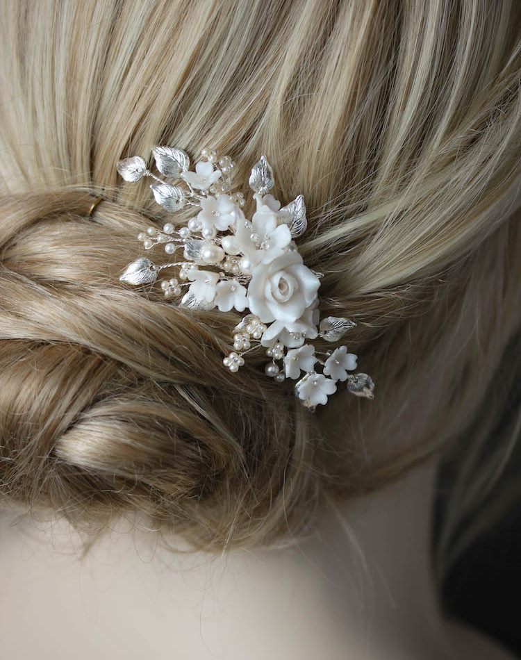 Bespoke For Mariam Wider Primrose Bridal Hair Comb 7