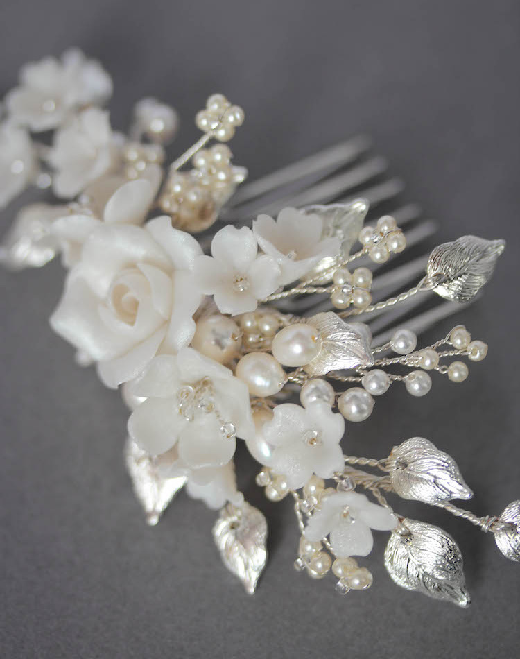 Bespoke For Mariam Wider Primrose Bridal Hair Comb 8