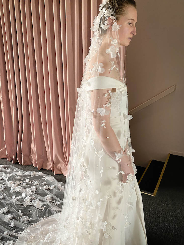 Bespoke For Monica 411cm Fully Embellished Wedding Veil 15