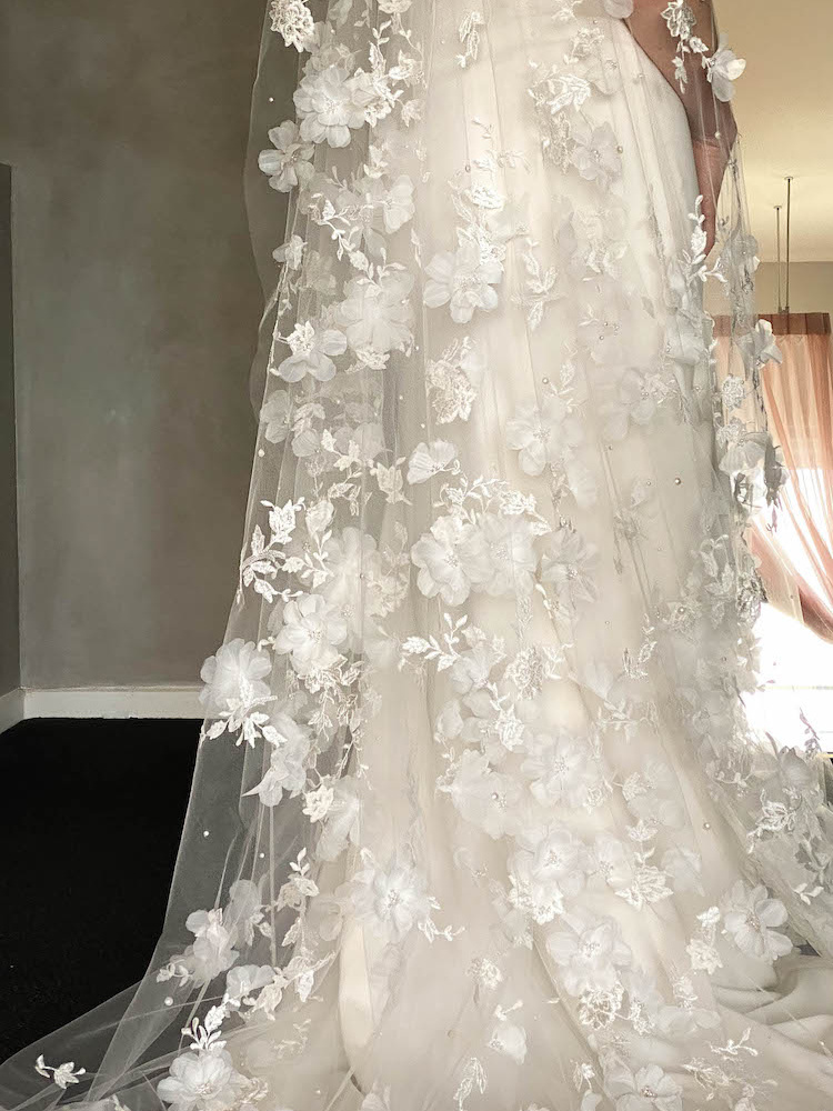 Bespoke For Monica 411cm Fully Embellished Wedding Veil 16