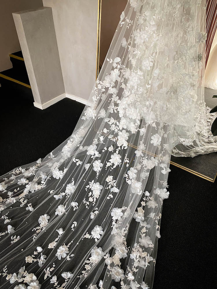 Bespoke For Monica 411cm Fully Embellished Wedding Veil 22