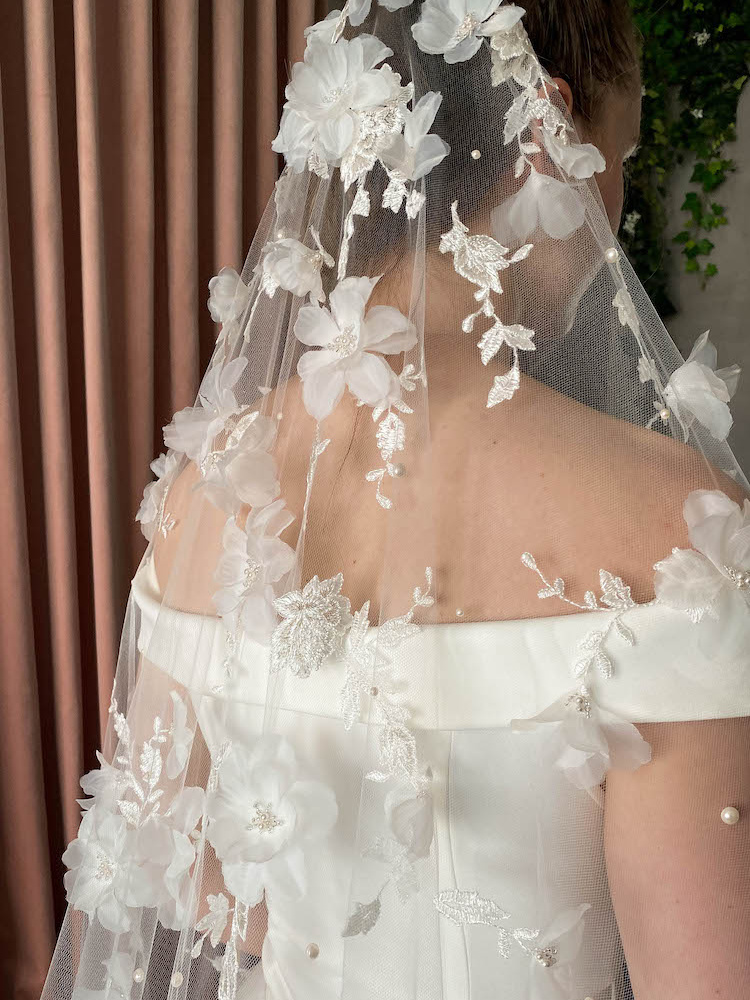 Bespoke For Monica 411cm Fully Embellished Wedding Veil 24