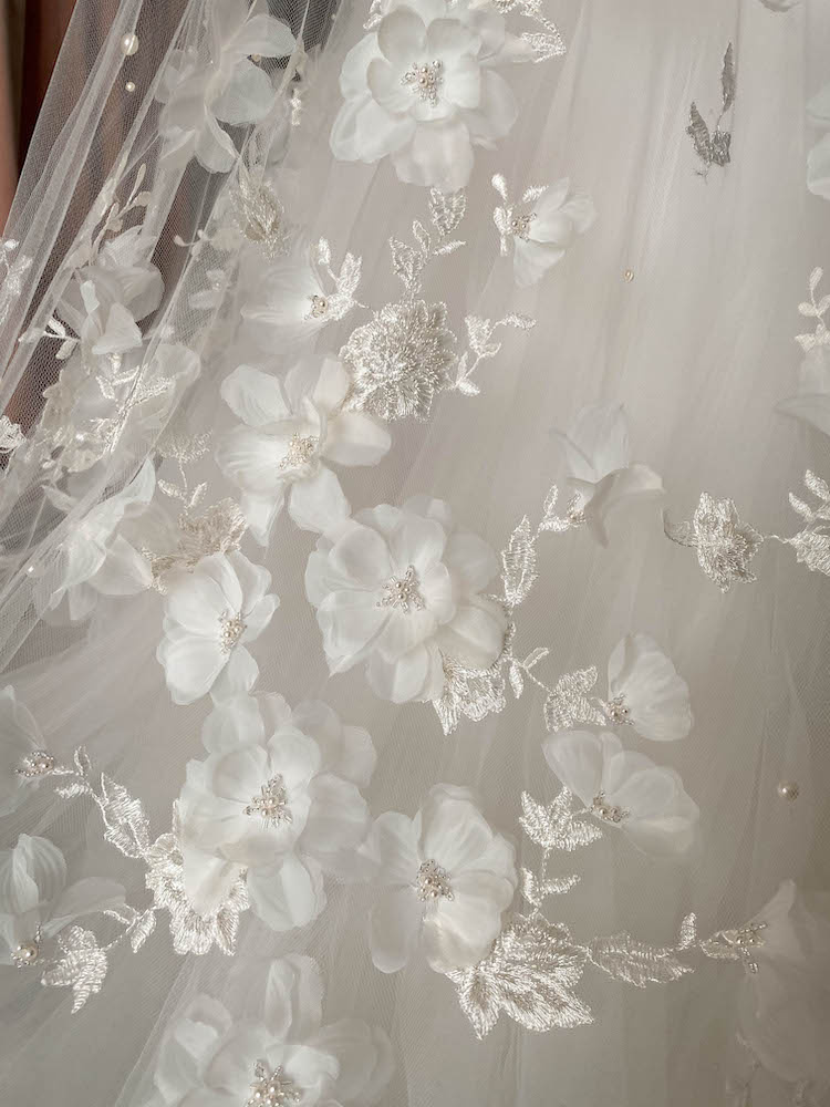 Bespoke For Monica 411cm Fully Embellished Wedding Veil 3
