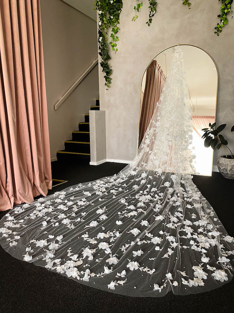 Bespoke For Monica 411cm Fully Embellished Wedding Veil 4