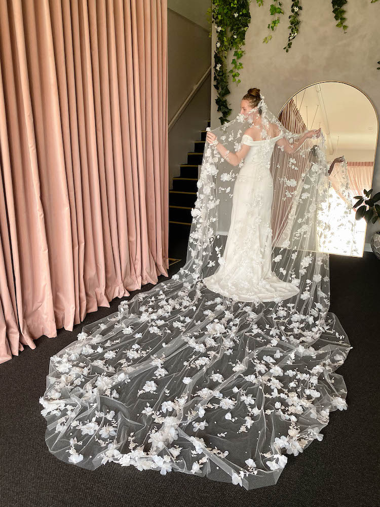 Bespoke For Monica 411cm Fully Embellished Wedding Veil 5