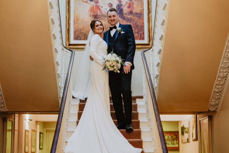 Bride Aimee Wearing Henri Crown 10