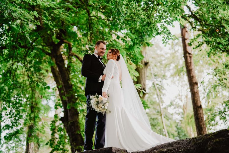 Bride Aimee Wearing Henri Crown 8