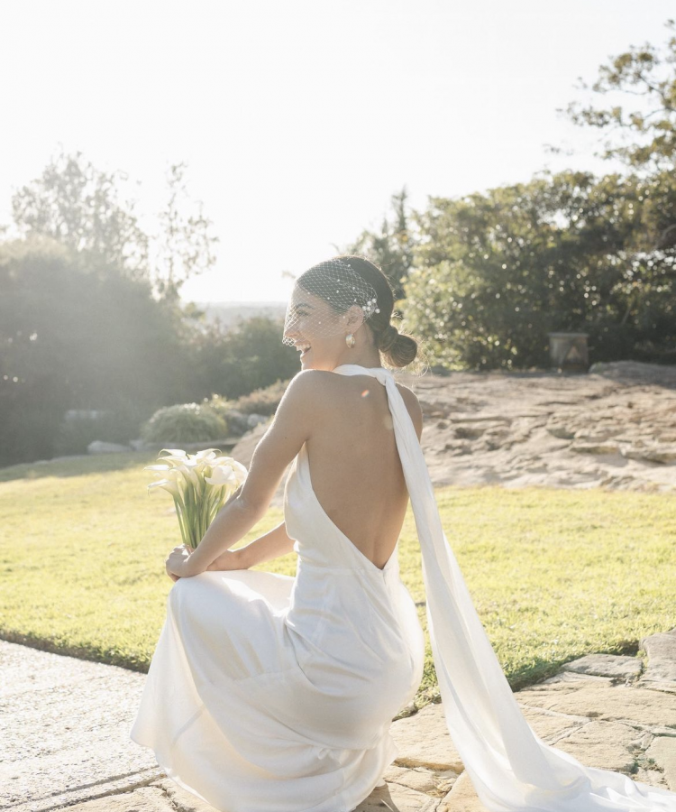 Bride Ashleigh Wears Parker Veil With Pearls 1