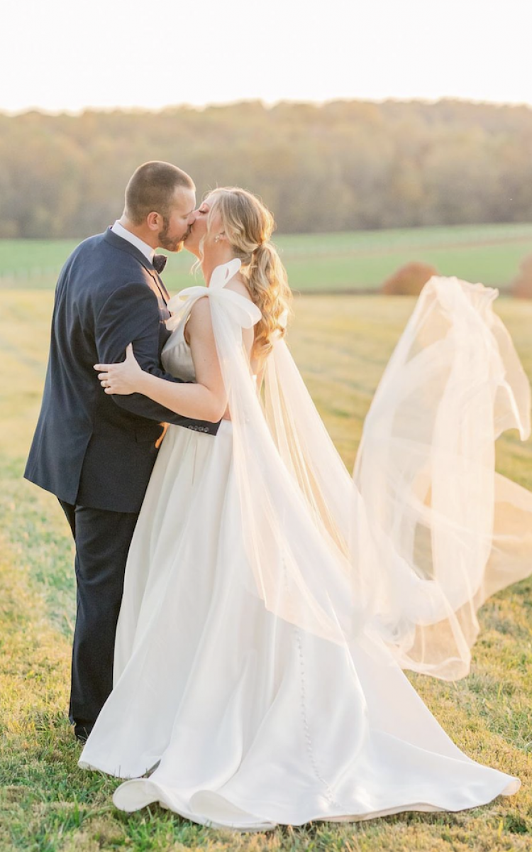 Bride Cameron Wears Laurence Bridal Wings 1