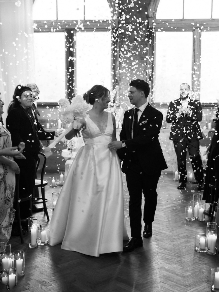 Bride Ellen Wears Custom Claris Wedding Veil 3