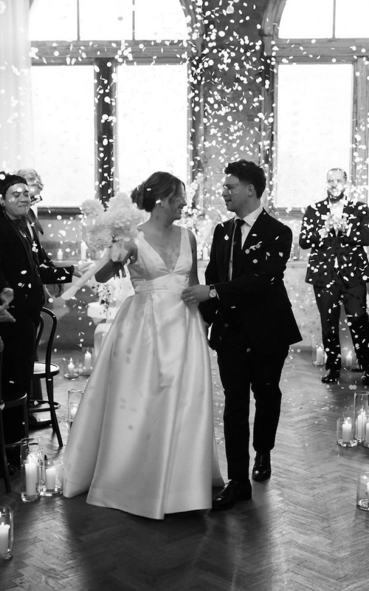 Bride Ellen Wears Custom Claris Wedding Veil 3