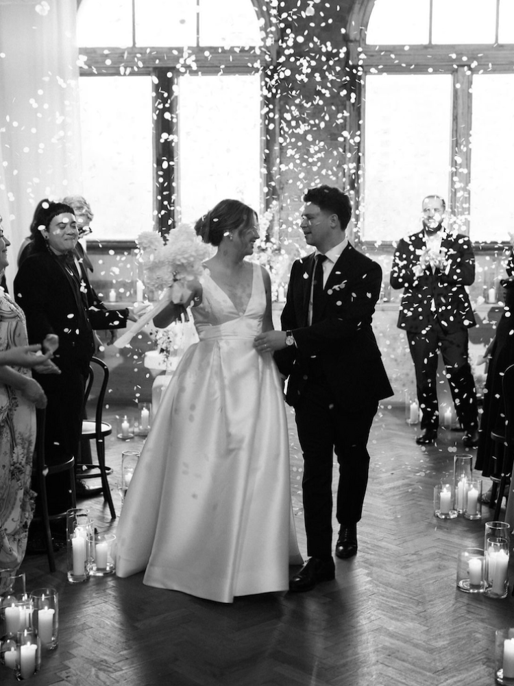 Bride Ellen Wears Custom Claris Wedding Veil 3