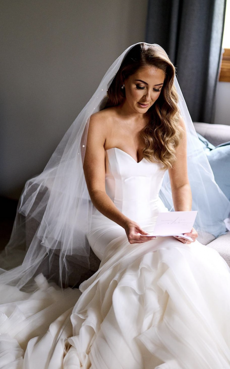 Bride Kaitlyn Wears Custom Theodore Veil 1