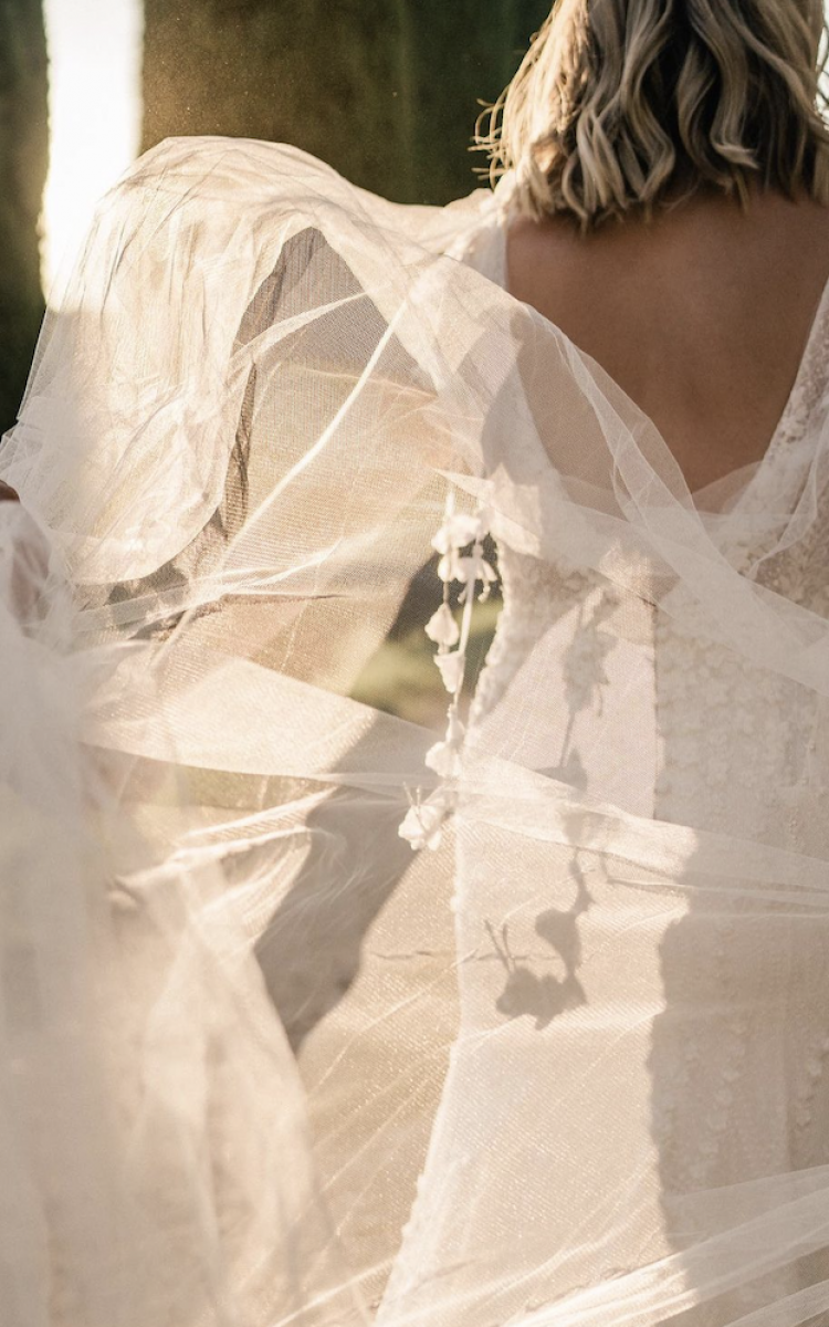 Bride Lex Wears Odessa Bridal Cape 1