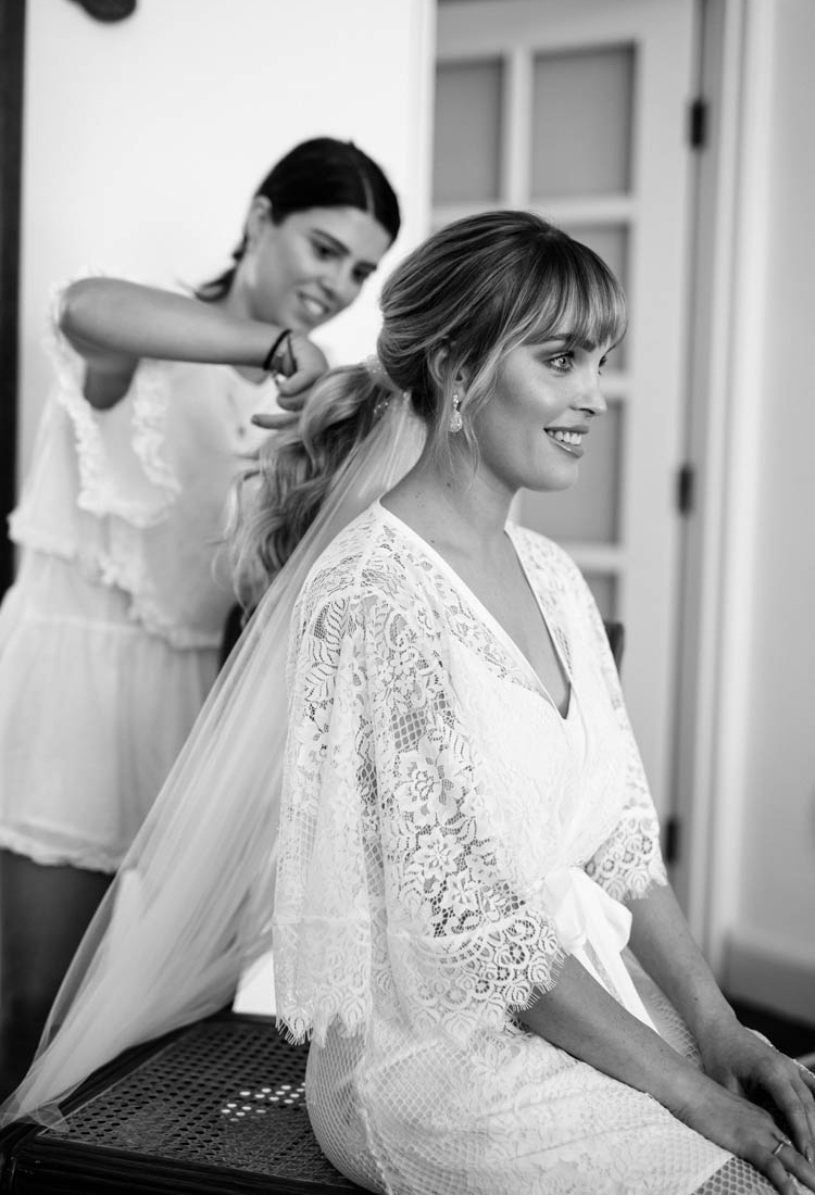 Bride Melanie Wearing Bordeaux Veil (2)