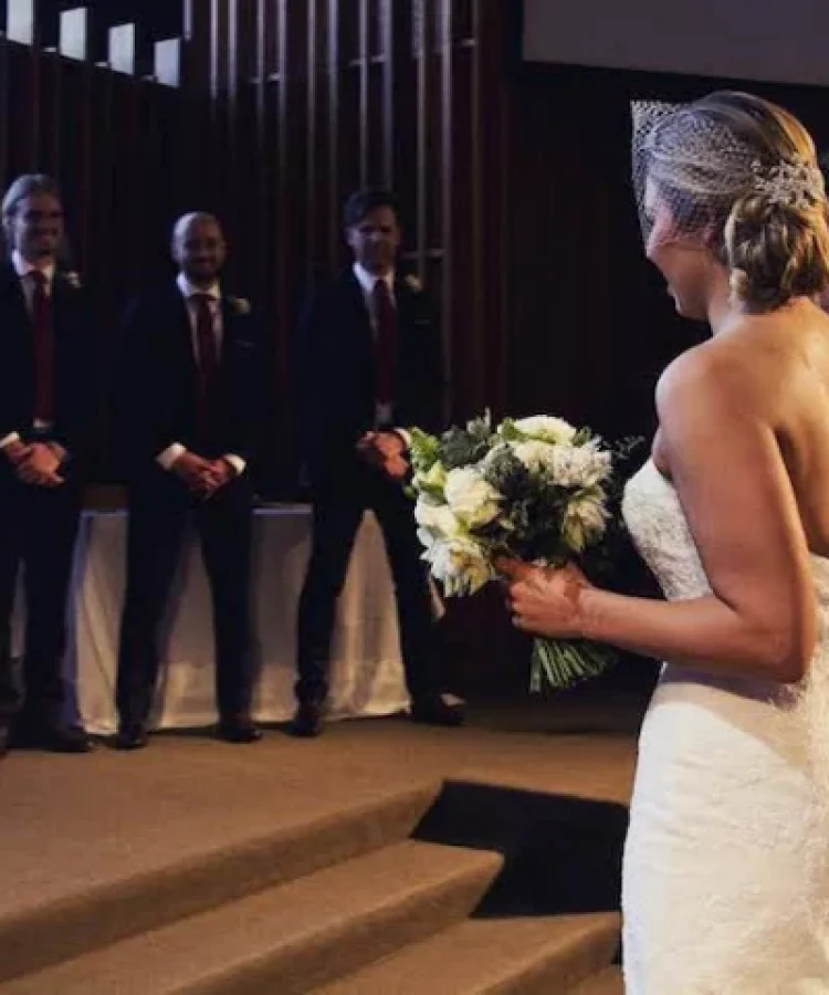 Bride Renee Wearing Ruby Lace Headpiece And Parker Veil 800x533