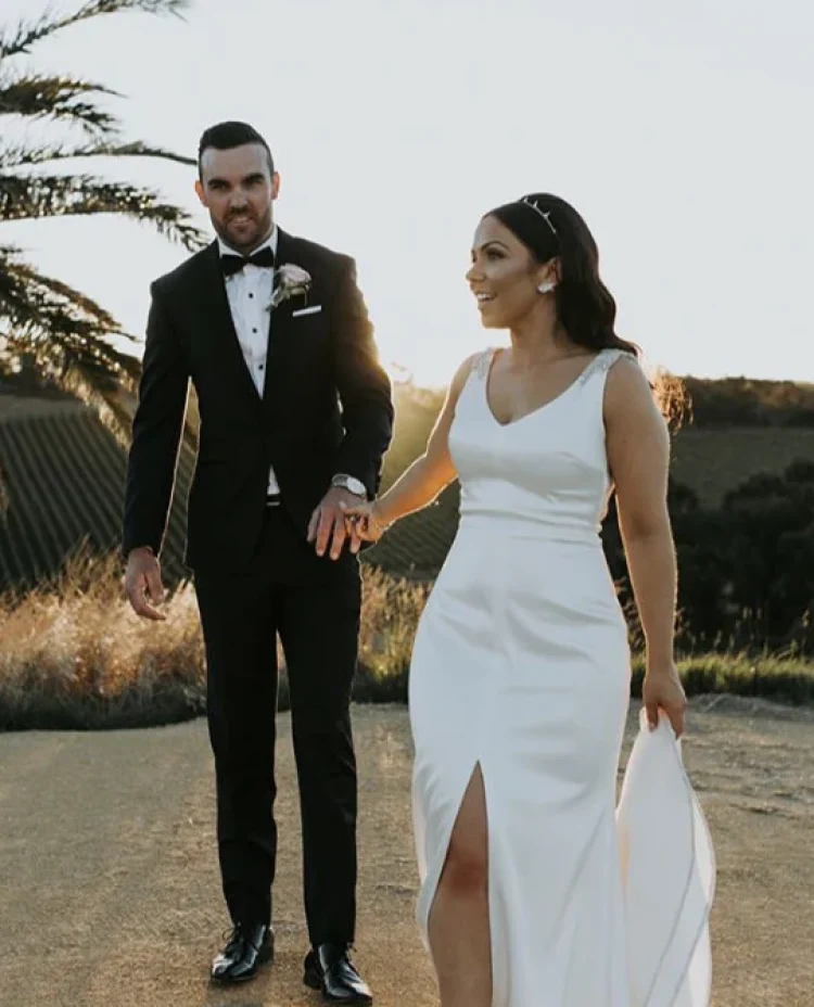 Bride Samantha Wearing Henri Beaded Wedding Crown 4 750x746