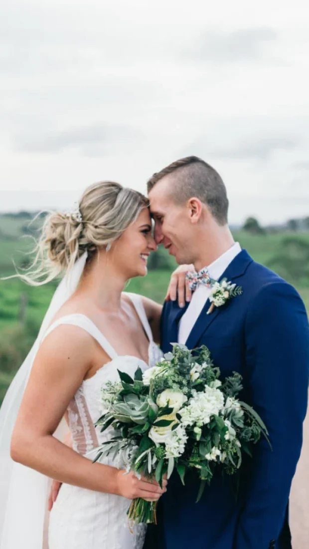 Bride Simone Wearing Silver Somerset Floral Headpiece 6 683x1024