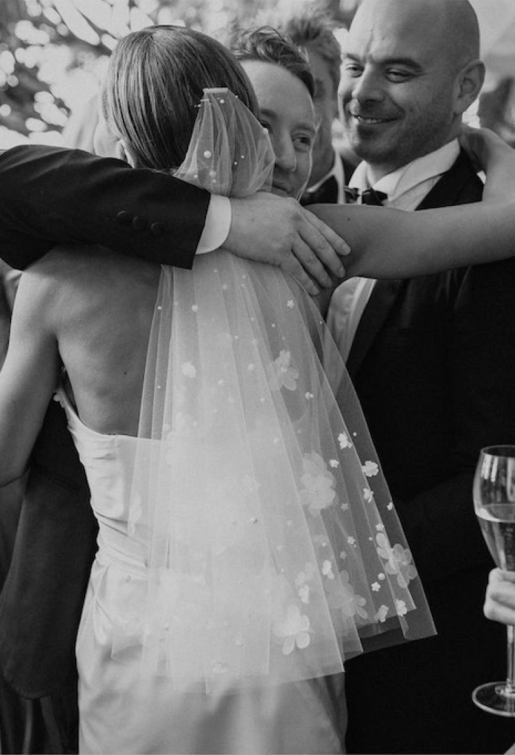 Bride Steph Wears Pepe Short Wedding Veil 4