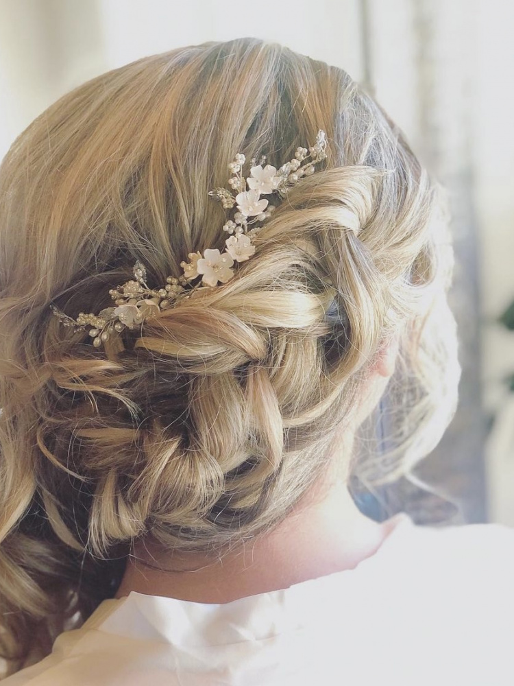 Bride Wears Ode To Dusk Headpiece In Ivory And Silver.jpg